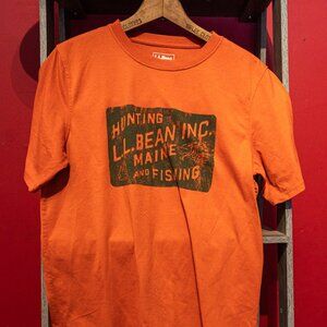 LL Bean Maine Hunting and Fishing T-Shirt / Small, Red / Orange